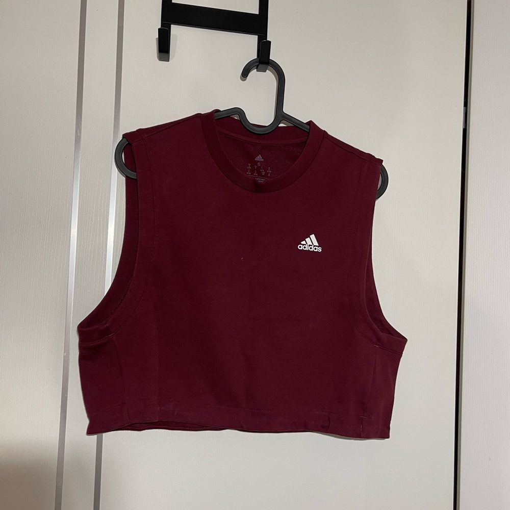 Adidas red crop top